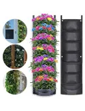 Jardiniera verticala, neagra, cu 6 buzunare, 100 x 30 cm
