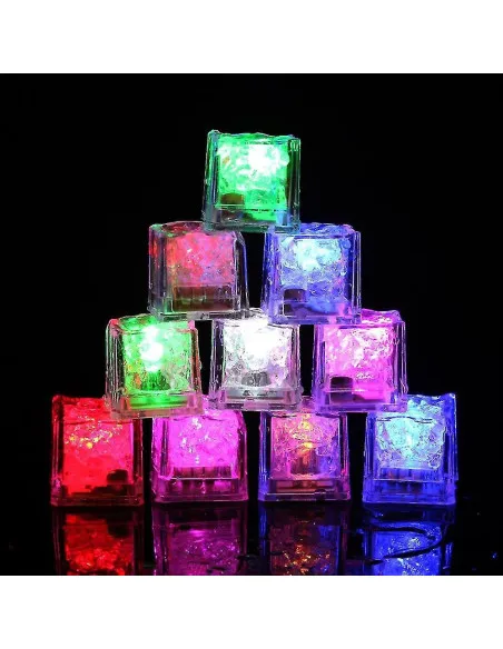 Set 12 Ice Cub LED, cuburi de gheata cu lumina intermitenta,reutilizabile