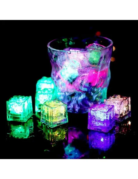 Set 12 Ice Cub LED, cuburi de gheata cu lumina intermitenta,reutilizabile