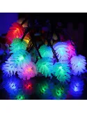 Set 2 x Instalație Solară cu Conuri de Brad, 50 LED-uri Multicolor, 8 Jocuri de Lumini, 5 m