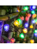 Set 2 x Instalație Solară cu Conuri de Brad, 50 LED-uri Multicolor, 8 Jocuri de Lumini, 5 m