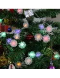 Set 2 x Instalație Solară cu Conuri de Brad, 50 LED-uri Multicolor, 8 Jocuri de Lumini, 5 m