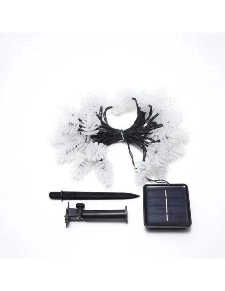 Set 2 x Instalație Solară cu Conuri de Brad, 50 LED-uri Multicolor, 8 Jocuri de Lumini, 5 m
