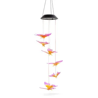 Lampa solara tip model fluture cu led rgb