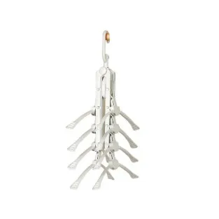 Umeras organizator haine 8 in 1, pliabil, economisire pana la 80% din spatiu, rotire 360 grade, alb