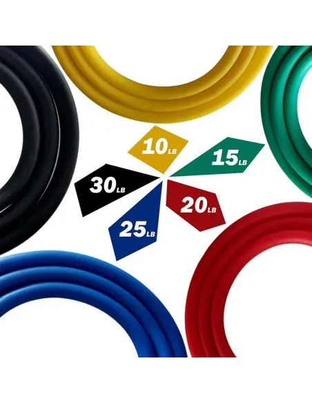 Set benzi elastice pentru exercitii multiple, 11 piese, pentru Sala, Yoga, Pilates, Recuperare, 48" lungime, multicolor