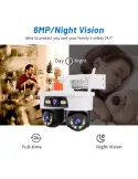 Camera WiFi JORTAN 8 Triple Lens 9MP 360° Alarma Exterior