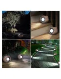 Set 2 Lămpi Solare Piatră Decorative, LED, Senzor Lumină