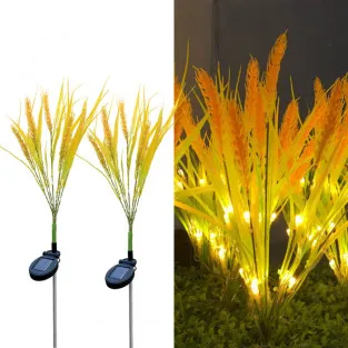 Set 2 Lămpi Solare Decorative Spice de Grâu 60 cm, IP66, LED cu Senzor Lumină
