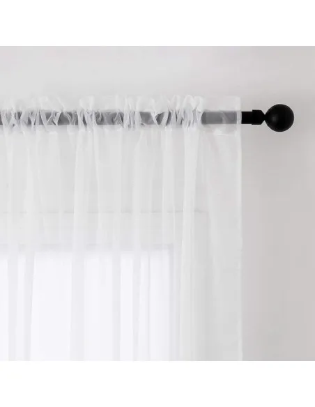 Set 4 perdele MIULEE, din voal transparent, prindere pe bara, 140 x 175 cm, culoare alb