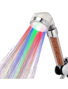 Cap de dus cu LED-uri colorate si granule anti-calcar red-mag.ro