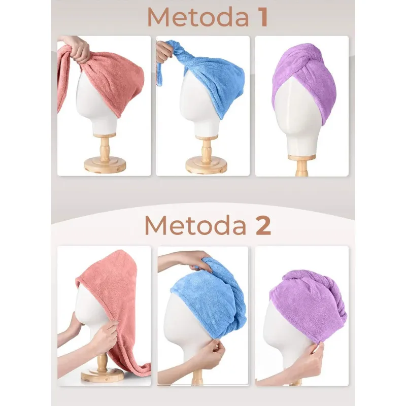 Prosop-turban pentru uscarea părului