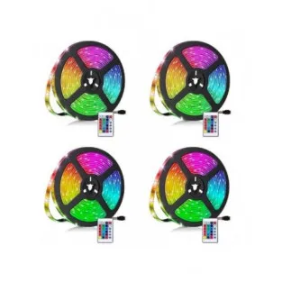 Set 4 x Banda led rgb , culoare multicolor cu telecomanda 5 M