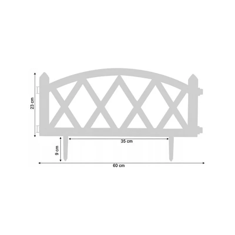 Set 10 x gard decorativ, plastic alb 59.5x33 cm
