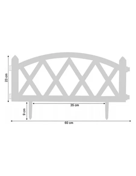 Set 10 x gard decorativ, plastic alb 59.5x33 cm