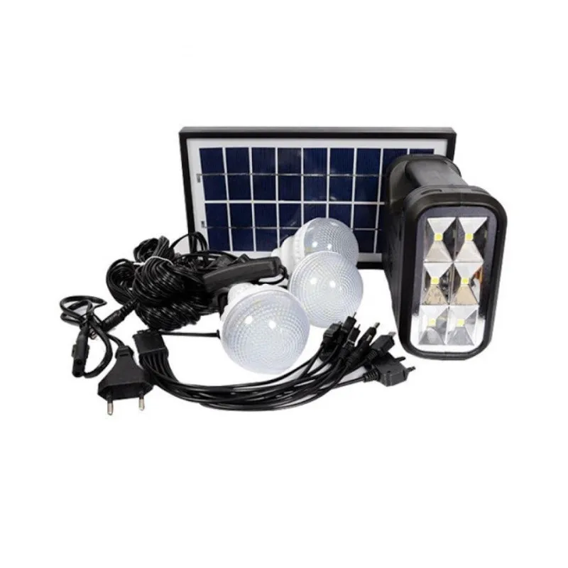 Kit lanterna cu panou solar, 3 becuri LED SMD