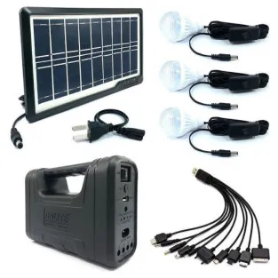 Kit lanterna cu panou solar, 3 becuri LED SMD 2