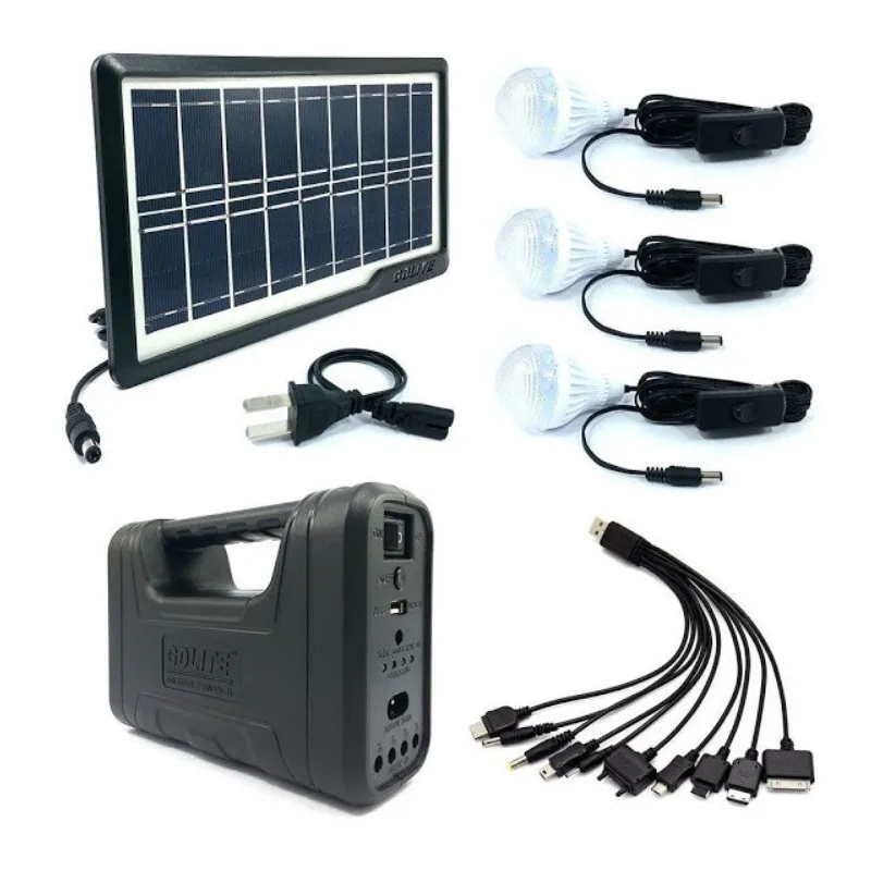 Kit lanterna cu panou solar, 3 becuri LED SMD
