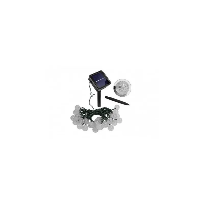 Instalatie solara bila cristal mare, 50 led-uri, Alb Cald, 6.5 m