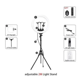 Lampa Ring Light LED 16" Circulara cu Lumina rece 2