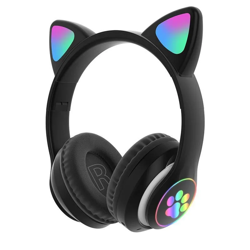 Casti audio Wireless, urechi de pisica, iluminare