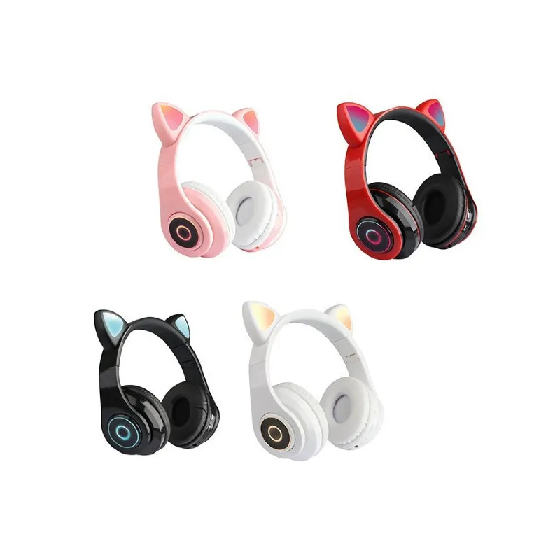 Casti audio Wireless, urechi de pisica, iluminare