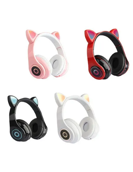 Casti audio Wireless, urechi de pisica, iluminare