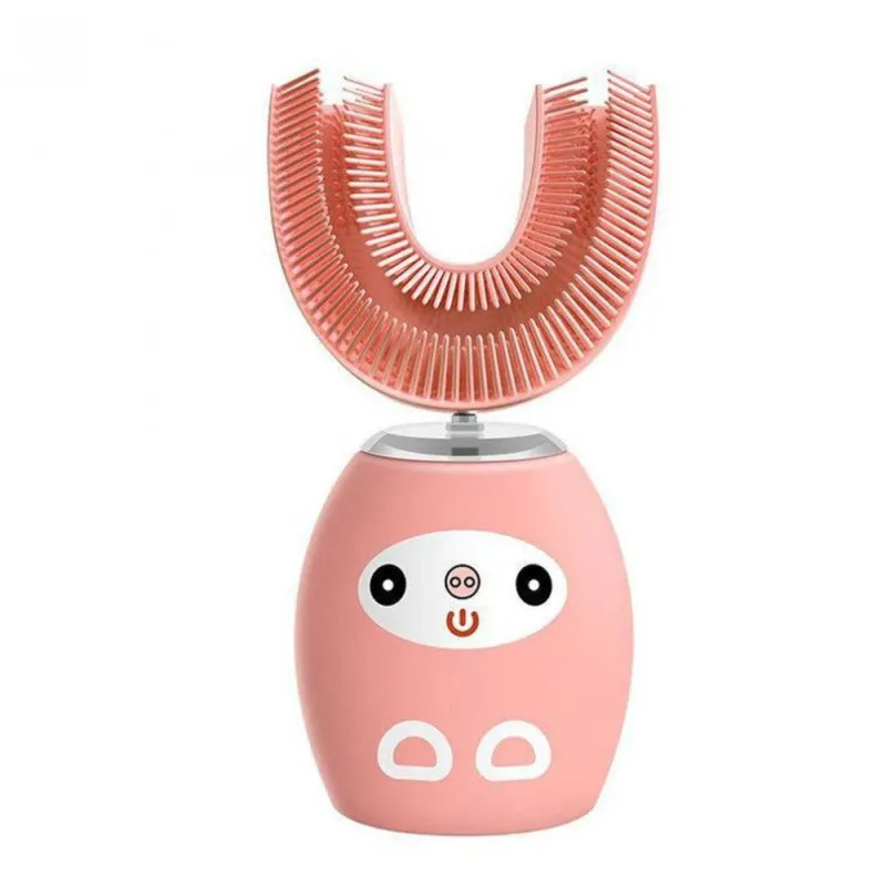 Periuta de dinti electrica pentru copii, forma de U, cu incarcare USB, 4 trepte