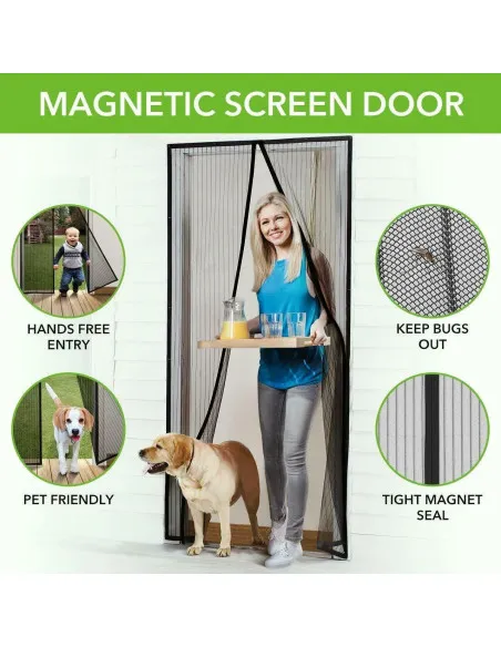 Set 3 perdele magnetice antiinsecte 190 x 100 cm