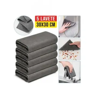Set 5 Lavete Magice Microfibra 30x30 | Curățare Fără Scame 2