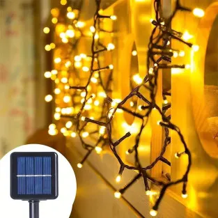 Instalatie solara 300 LED cu panou solar si controler, lungime 30 metri, alb cald 2
