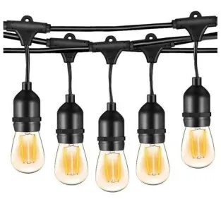 Ghirlanda Luminoasa, 10 Metri cu 10 Becuri, interconectabila, 2 filamente pe bec, 220V