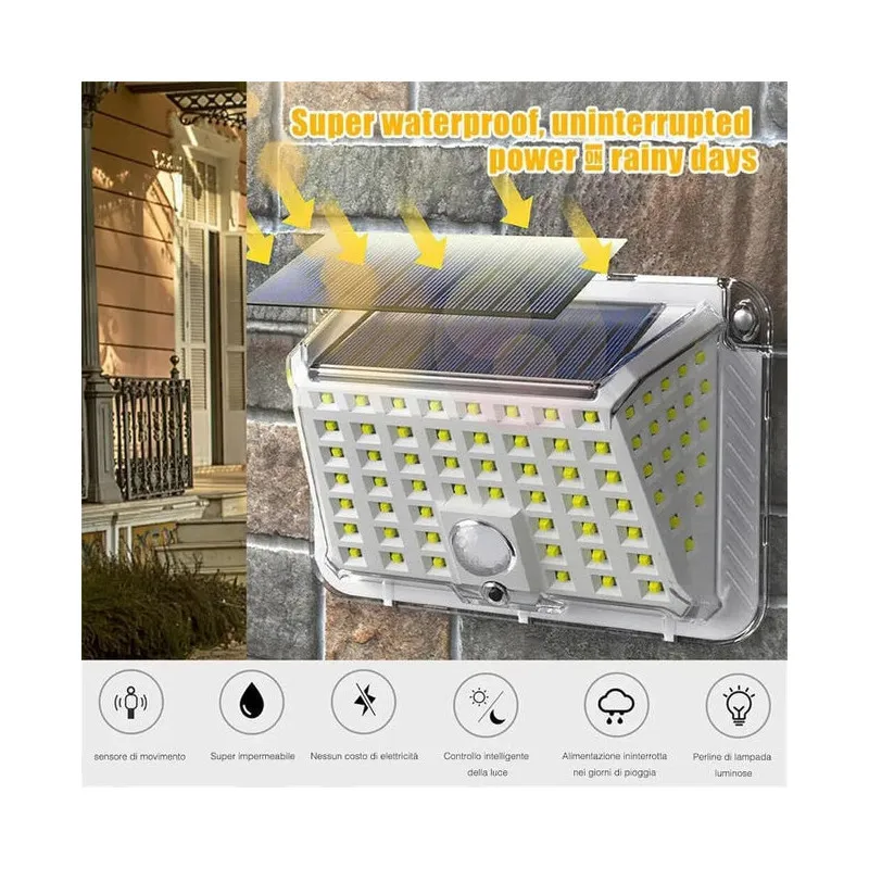Set 4 Lămpi Solare 90 LED Jortan, Senzor de Mișcare, IP65, 1200mAh
