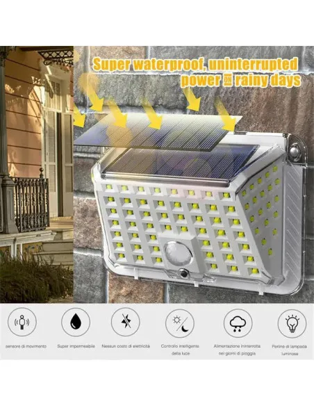 Set 4 Lămpi Solare 90 LED Jortan, Senzor de Mișcare, IP65, 1200mAh