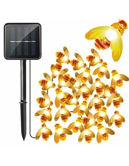 Instalatie solara cu 50 albinute LED, interior-exterior, senzor miscare multicolor