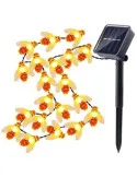 Instalatie solara cu 50 albinute LED, interior-exterior, senzor miscare multicolor
