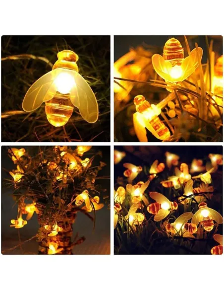 Instalatie solara cu 50 albinute LED, interior-exterior, senzor miscare multicolor