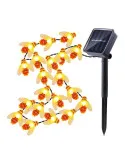 Instalatie solara cu 50 albinute LED, interior-exterior, senzor miscare multicolor
