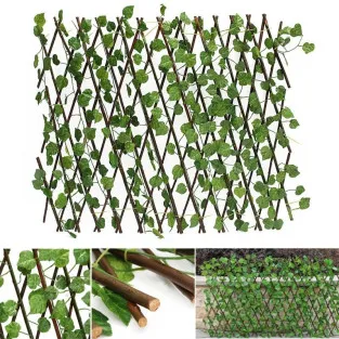 Gard artificial cu frunze verzi, 100 x 250 cm 2