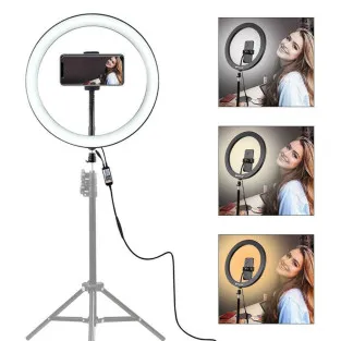 Lampa circulara cu suport selfie, 60W 2