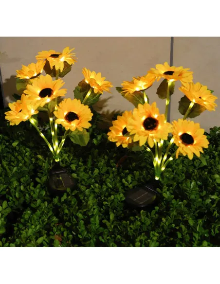 Set 2 Lămpi Solare Floarea Soarelui 70cm IP65 LED