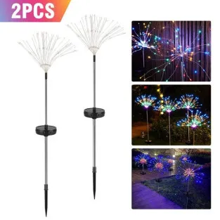 Set 2 x Lampa Solara Artificii cu Suport Metalic 2