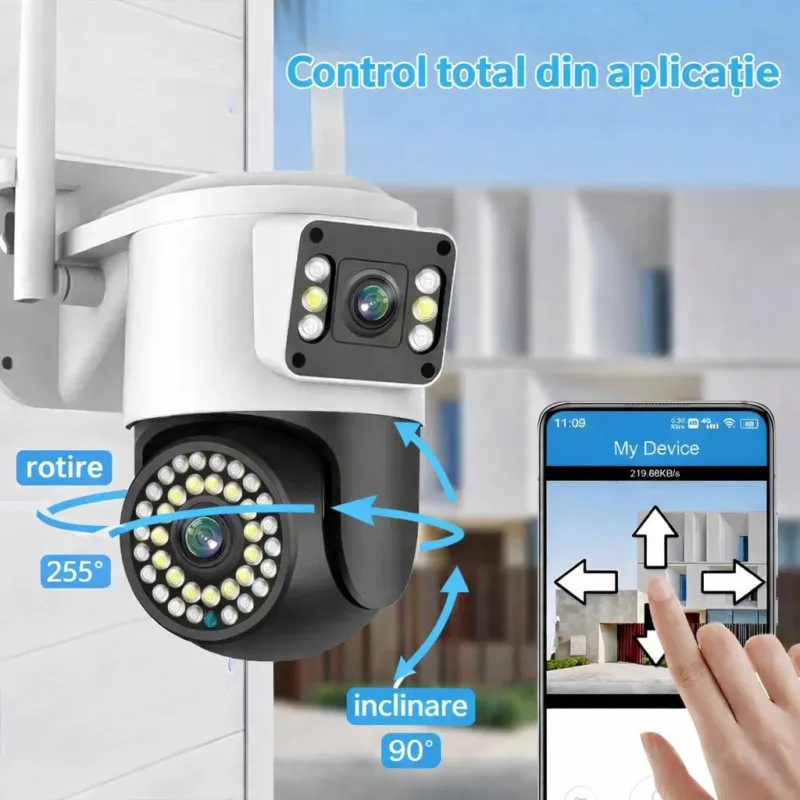Camera WiFi JORTAN JT-8696QJ 6MP Rotire 360° Vedere Nocturna