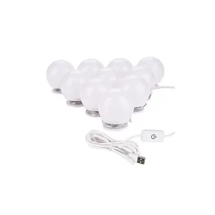 Set 10 becuri LED pentru oglinda make-up, cu