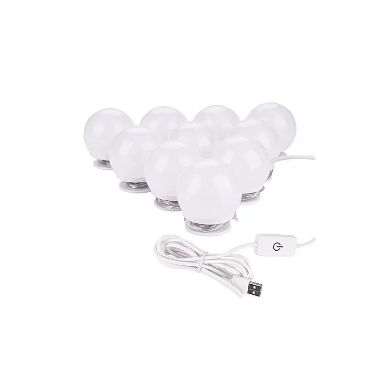 Set 10 becuri LED pentru oglinda make-up, cu