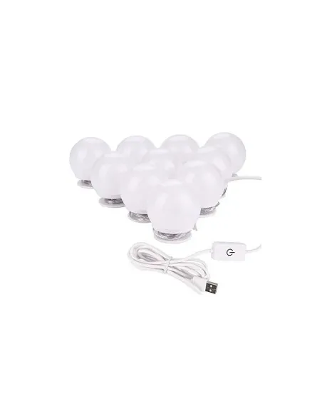 Set 10 becuri LED pentru oglinda make-up, cu