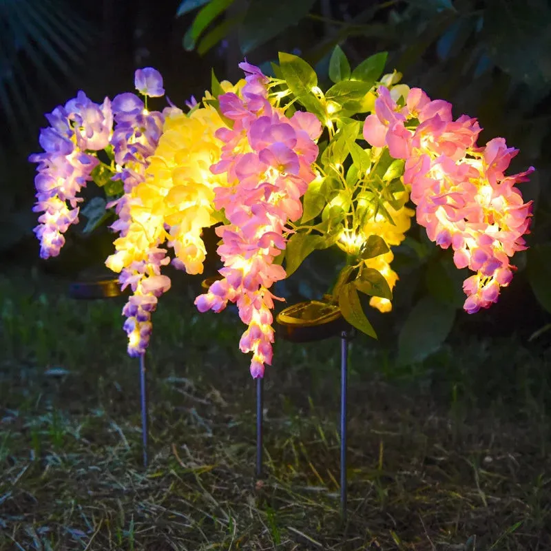 Set 2 Lămpi Solare LED Wisteria, 70 cm, Lumină Albă Caldă, IP65, diverse culori