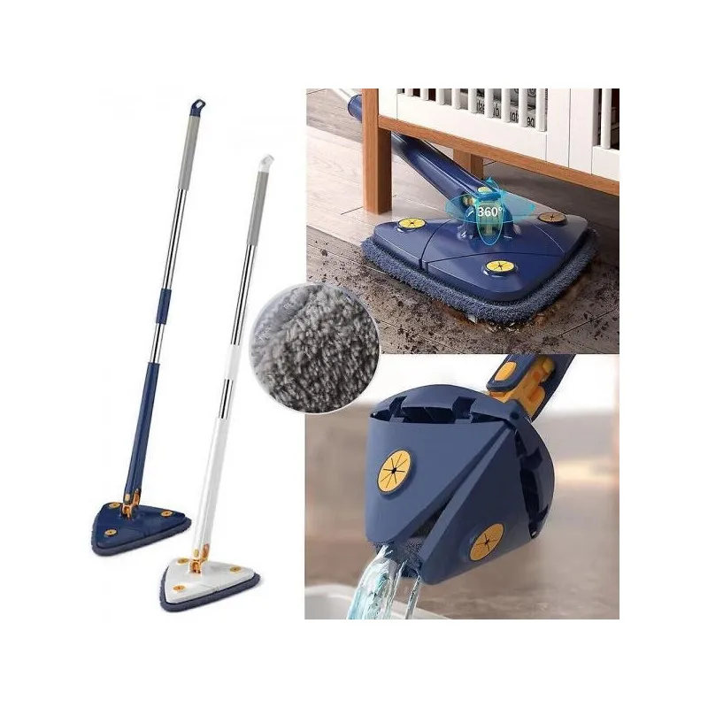 Mop Inovativ CleanMaster, Reglabil, Rotire 360°, Albastru