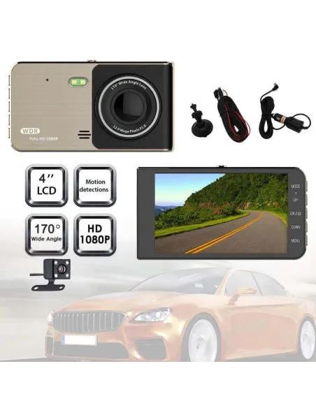 Camera DVR dubla, ecran 4 inch,Full HD 1080p, 170 grade, marșarier