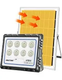Proiector LED 400W cu panou solar, exterior IP 66, telecomanda, Jortan 2021